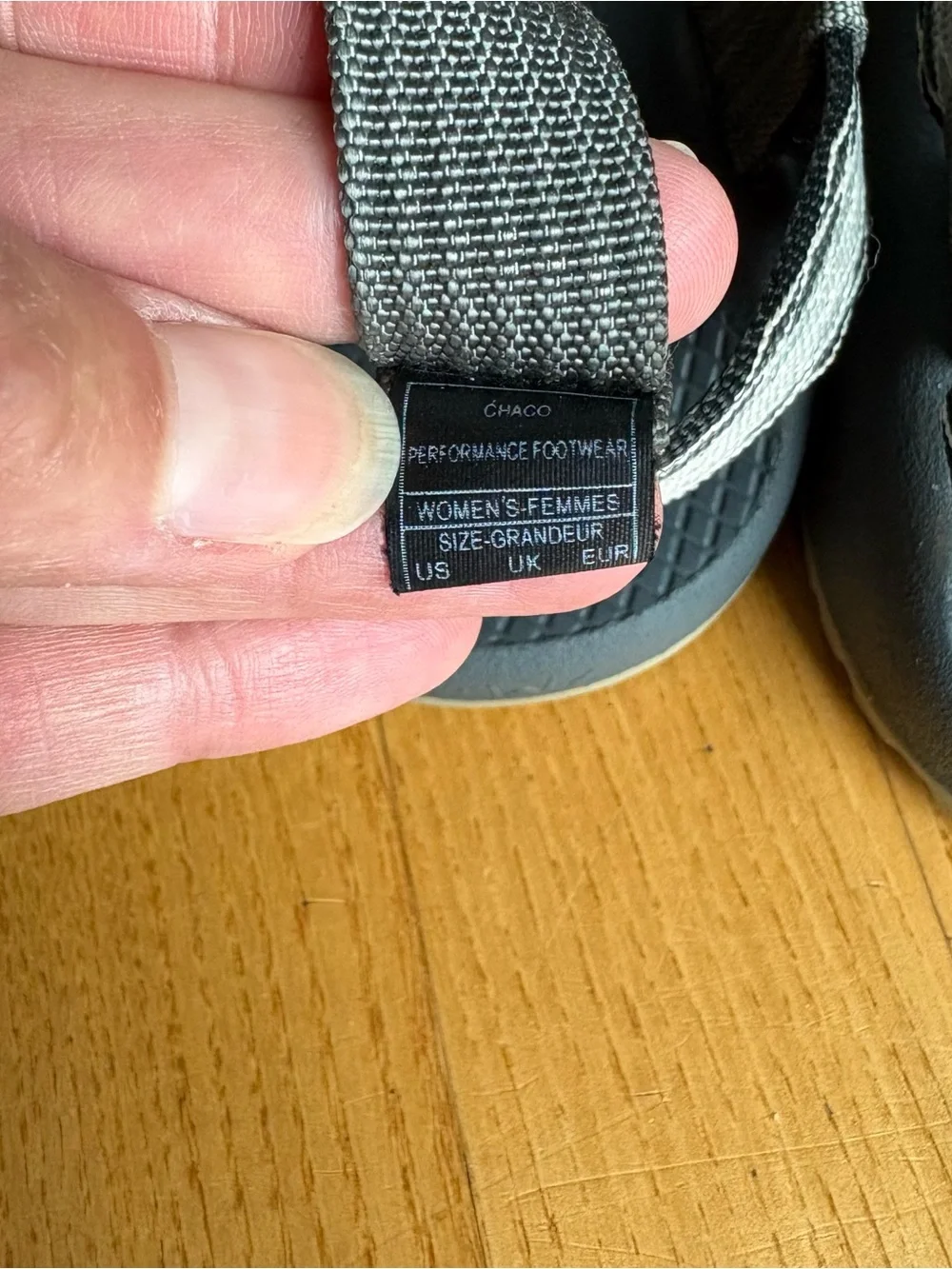 Chaco Women's ZX/2 Classic Sandals Gray Black White Double Strap Toe Loop Size 6